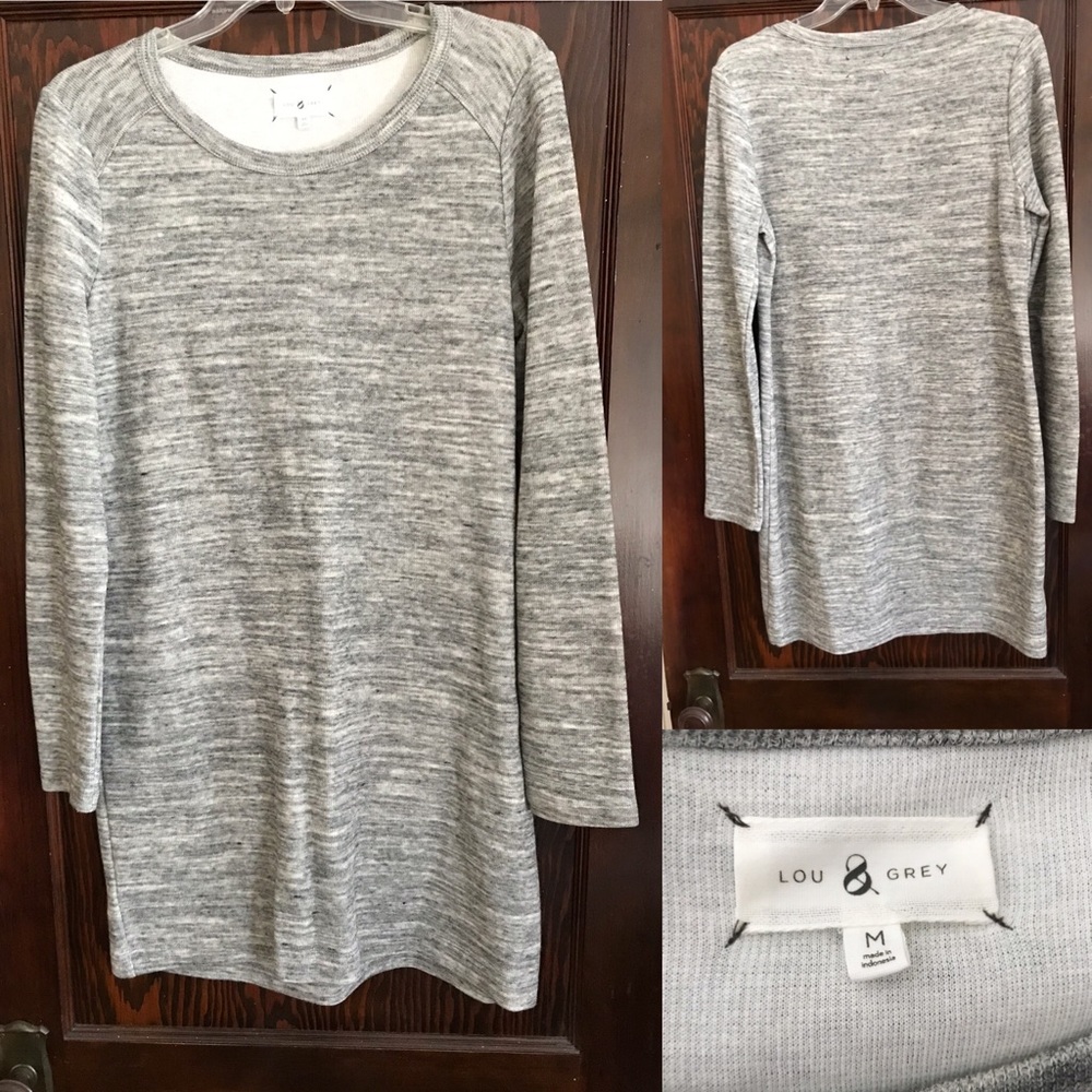 Light grey heathered sweater dress